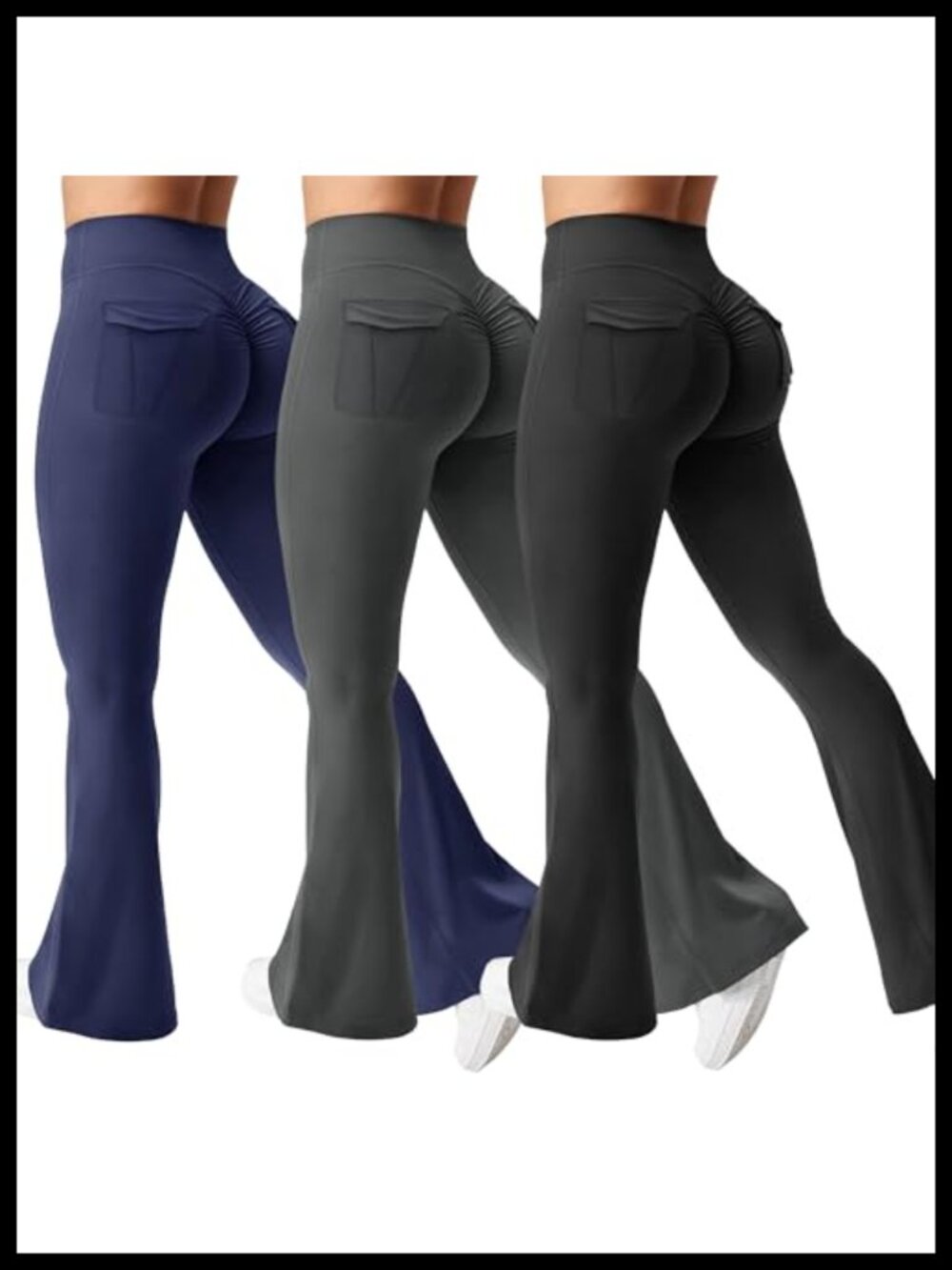 High Waisted Flare Leggings with Pockets Bootcut Yoga Pants